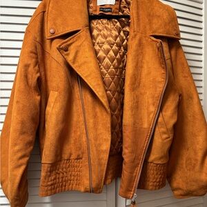 House of Sunny Burnt Orange Quilted Jacket